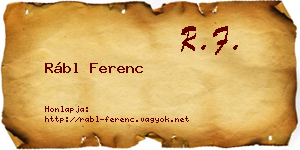 Rábl Ferenc névjegykártya
