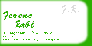 ferenc rabl business card
